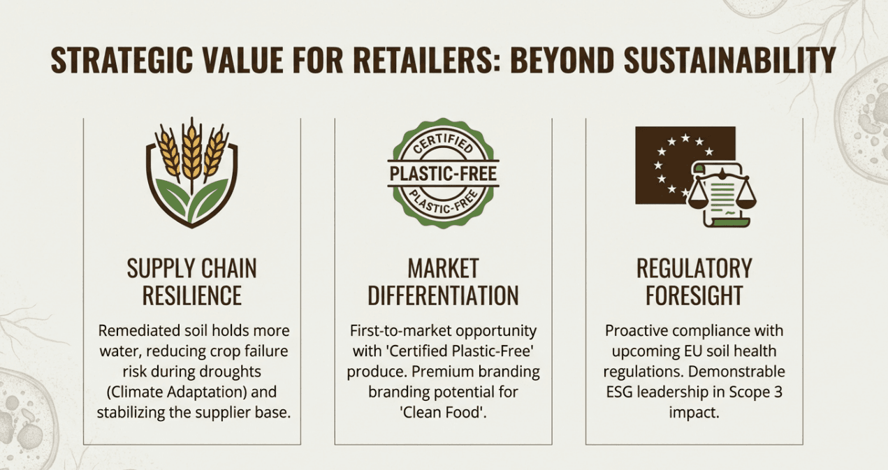 Benefits for retailers including food safety, brand protection, and supply chain assurance